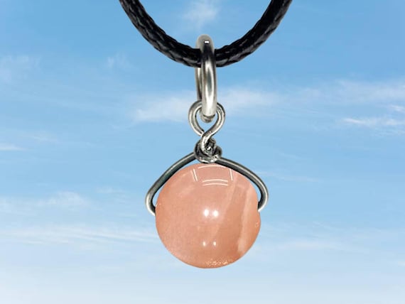 Orange Moonstone Dangly Swirl Drop pendant - Wire Wrapped - /Steel/Copper/Bronze/14K Gold/14K Rose Gold/Titanium/Niobium