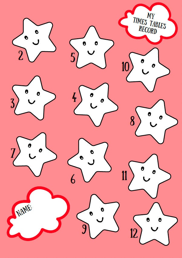 Times Table Record Tracker, Instant Digital Download, Printable PDF - Etsy