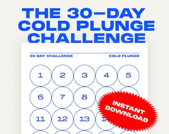 Cold Plunge 30-Day Challenge Tracker (Digital Download)