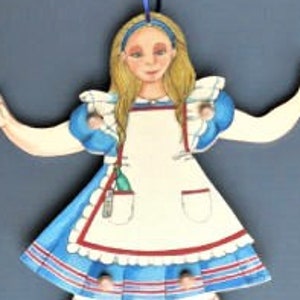 Alice in Wonderland jumping jack puppet  pull toy puppet nursery decor