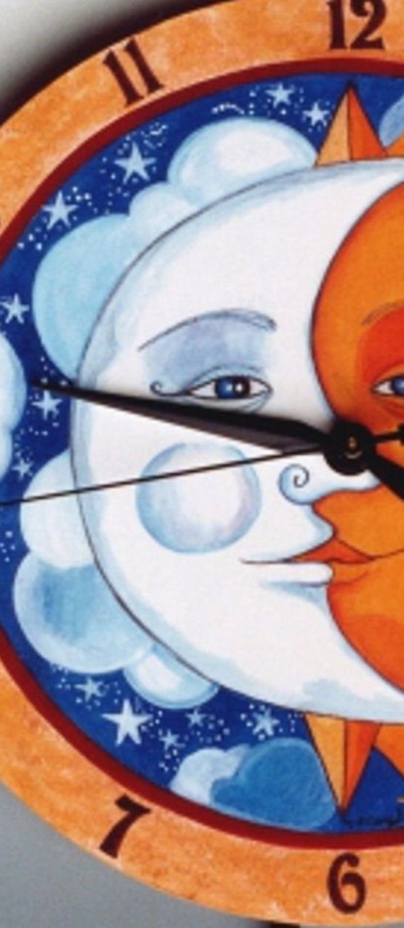 Eclipse Celestial Clock Celestial Wall Art Clock Sun & Half - Etsy Eclipse Celestial Clock Celestial Wall Art Clock Sun & Half - Etsy