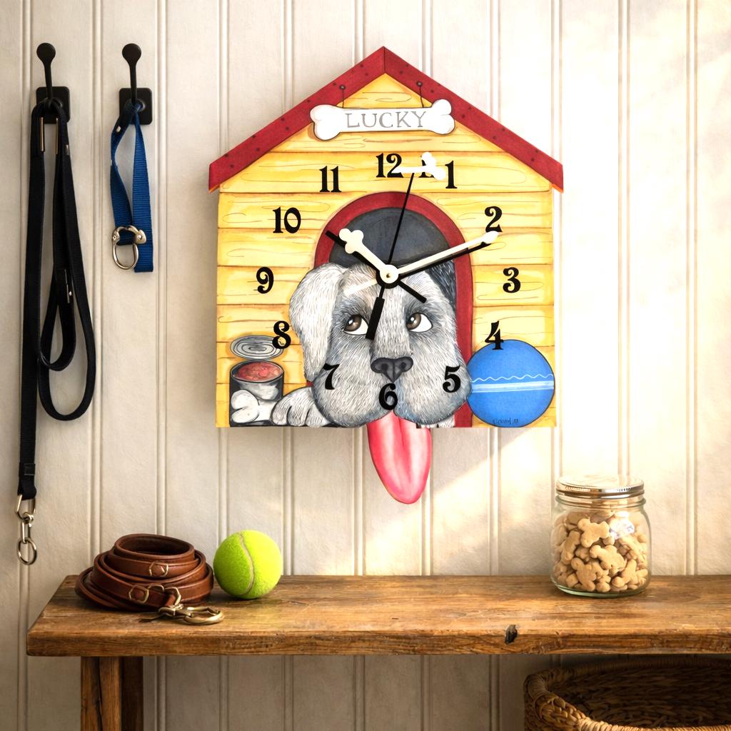 ヒスミニ HAIRY DOGGIE 壁掛け時計 Whimsical Dog Clocks - Etsy