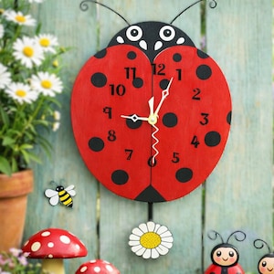 LADY BUG Pendulum clock with Daisy pendulum
