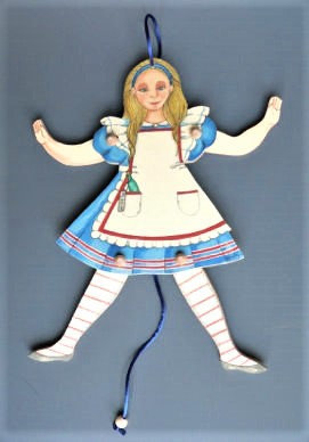 Alice Puppet Alice in Wonderland Jumping Jack Puppet Pull Toy Puppet Nursery Decor ...