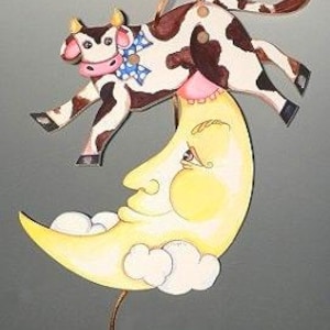 Cow Jumped Over the Moon Jumping Jack: Kinetic Nursery Wall Art