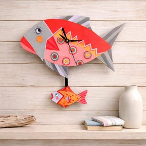 Wanda the Fish Pendulum Clock: Nautical Kids Nursery Decor