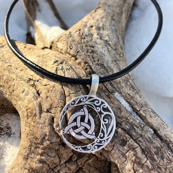 Celtic Knot & Moon Necklace
