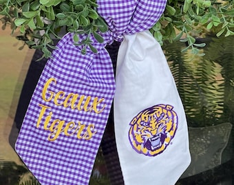 Tiger Wreath Sash | College Football Door Decor | High School Graduation | College Graduation | Fall Wreath Sash