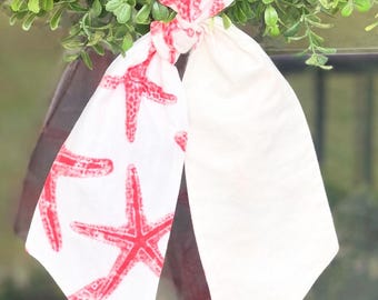 Blank Wreath Sash | Starfish Wreath Sash | Beach House | Decor | Summer Wreath Sash | Pool Decor | Coral Summer Wreath Sash