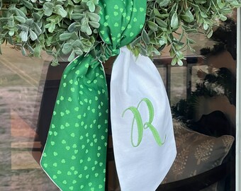 Shamrock Wreath Sash | St. Patrick's Day Door Decor | St. Patrick's Day Wreath Sash