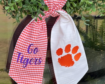 Tiger Wreath Sash | Football Wreath Sash | Fall Door Decor | College Graduation | High School Graduation | Hostess Gift | Wedding Gift