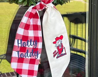 Rebel Wreath Sash | Football Wreath Sash | College Graduation | High School Graduation | Fall Door Decor