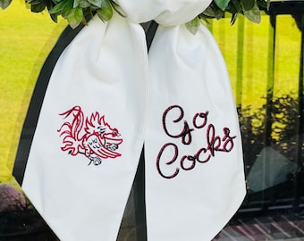 Gamecock Wreath Sash | Football Door Decor | Fall Door Decor | College Football | College Graduation | High School Graduation