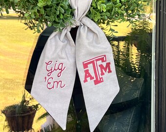 Aggies Wreath Sash | Football Door Decor | Fall Door Decor | College Football | College Graduation | High School Graduation