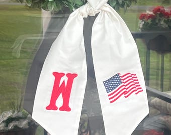 Patriotic Wreath Sash | 4th of July | Memorial Day | Labor Day Wreath Sash | American Wreath Sash | Hostess Gift