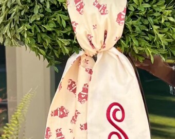 Vintage Santa Christmas Wreath Sash | Santa Door Decor | Christmas Decor | Hostess Gift | Santa Visit Sash