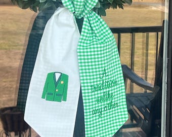 Masters Tournament Wreath Sash | Personalized Golf Decor | Augusta National | Spring Door Decor | Masters Golf Decor