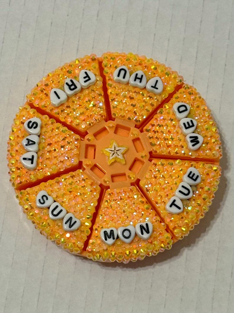 Bedazzled 7-day Pill Organizer Tray | Bling Rhinestone Weekly ...