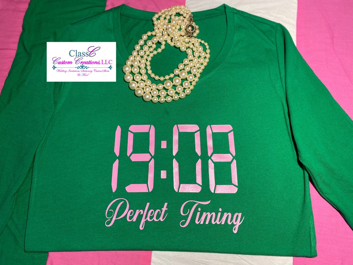 1908 Perfect Timing Pink and Green Shirt Etsy