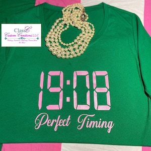 1908 Perfect Timing Pink and Green Shirt