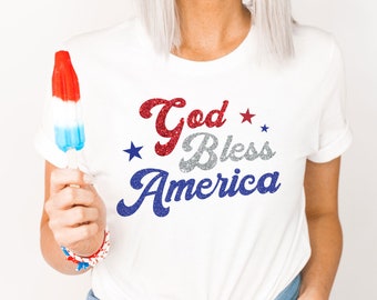Dios bendiga a Estados Unidos (svg), 4 de julio (svg), Estados Unidos (svg), Patriótico (svg), Rojo, Blanco y Azul (svg), Camiseta del 4 de julio, archivo de corte, Cricut, Silueta