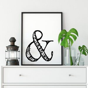 Ampersand Printable Art, Typography Wall Art, Ampersand Sign, Modern Minimalist, Inspirational Art, Ampersand Wall Art, Ampersand Poster