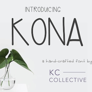 Kona Font Moderne Kalligrafie Sans Serif, Digital Font Download, Hand-Written Kalligrafie Lettertype, Moderne Kalligrafie Lettertypen Download