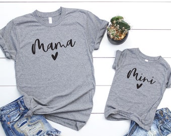 Mama and Mini Svg, Mother Daughter Shirts, Blessed Mama svg, Mommy and Me Cut File, svg file, png, clipart, vector, Cricut, Silhouette