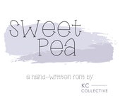 Sweet Pea Font Modern Calligraphy Sans Serif, Digital Font Download, Hand-Written Calligraphy Font, Modern Calligraphy Fonts Download