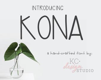 Kona Font Modern Calligraphy Sans Serif, Digital Font Download, Hand-Written Calligraphy Font, Modern Calligraphy Fonts Download