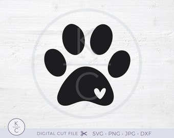 Paw Print svg, Pawprint svg File, Dog Paw svg, Animal Paw svg, Paw svg, svg file, png, clipart, vector, svg for Cricut, svg for Silhouette