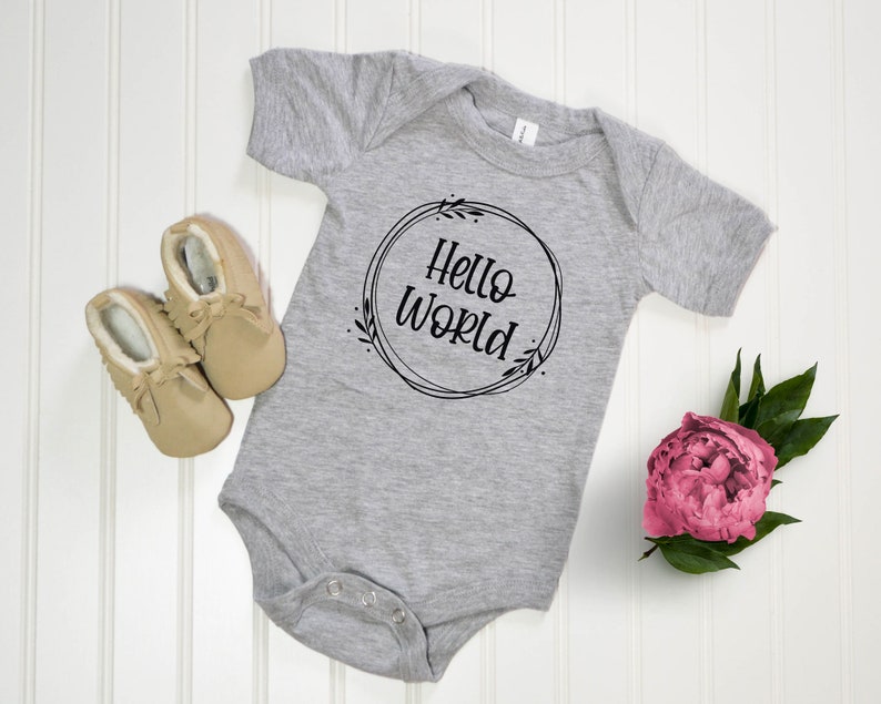 Download Hello World SVG New Baby svg Baby Shirt Svg Onesie svg | Etsy