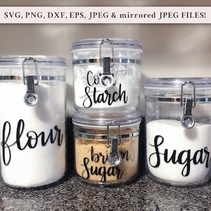 Kitchen Labels svg, Pantry Decals, Set of Canister Labels, Food Labels, Jar Decals, Pantry Stickers, clip art, svg for Cricut