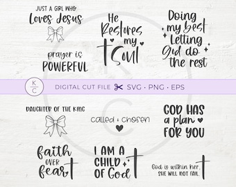 Christian SVG Bundle, Bible Verse Cut Files for Cricut (Digital Download)
