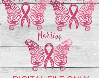 3 PACK Sobreviviente de cáncer de mama SVG