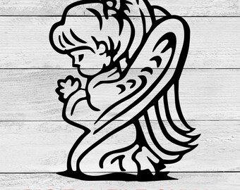 Memorial Praying Girl SVG