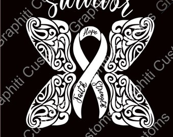 Cáncer de pulmón con mariposa de pulmón SVG