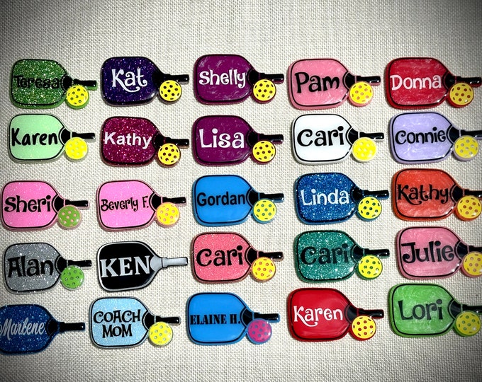 Paddle Tags Personalized Pickleball Paddle Name Tag: Engraved Acrylic Bag Tag - Etsy
