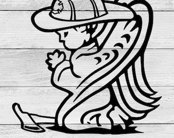 Bombero Orante Conmemorativo SVG