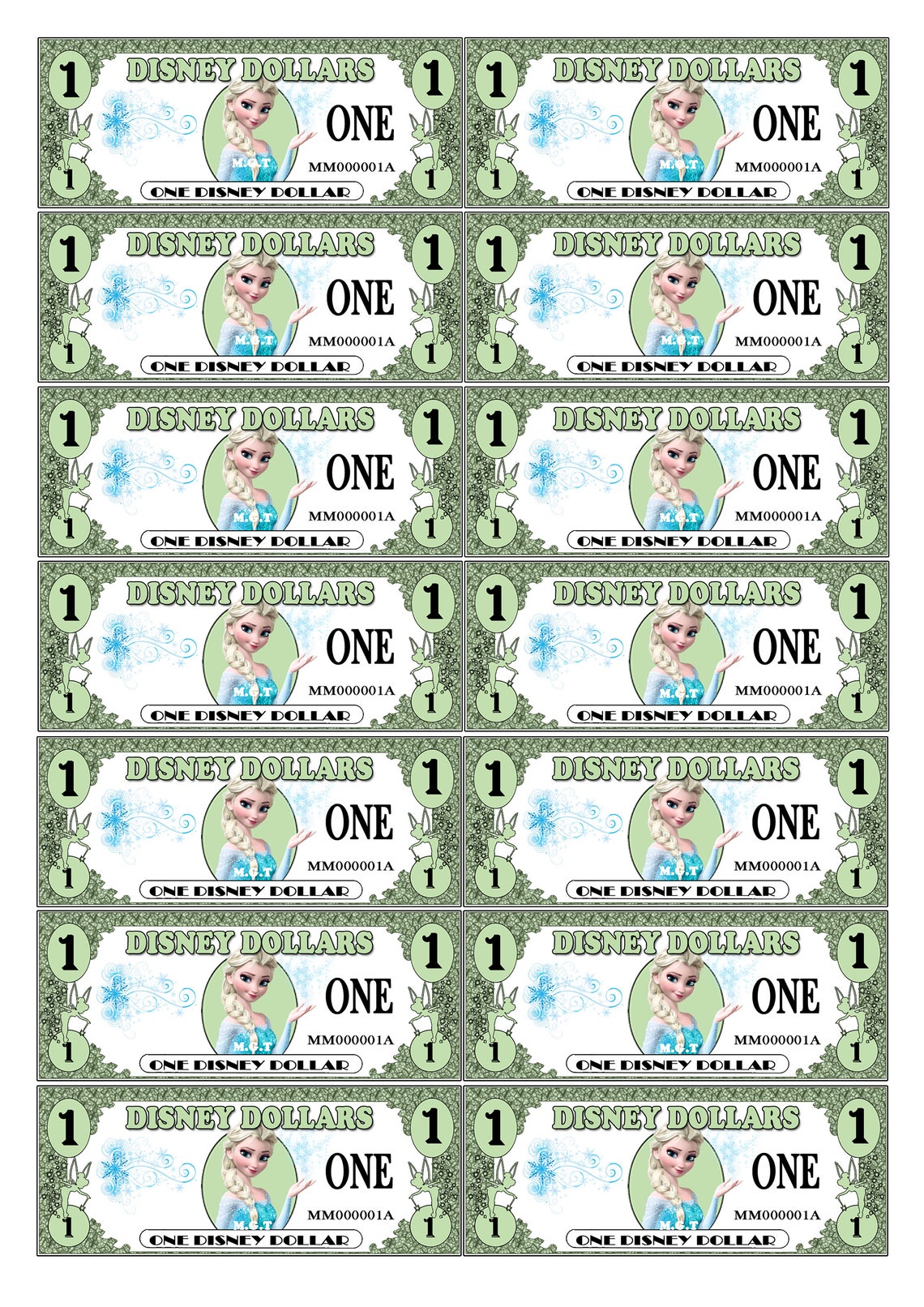 Elsa Frozen Disney Dollars Instant Download Good Behaviour | Etsy