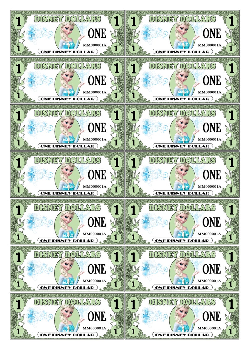 Elsa Frozen Disney Dollars Instant Download Good Behaviour Etsy