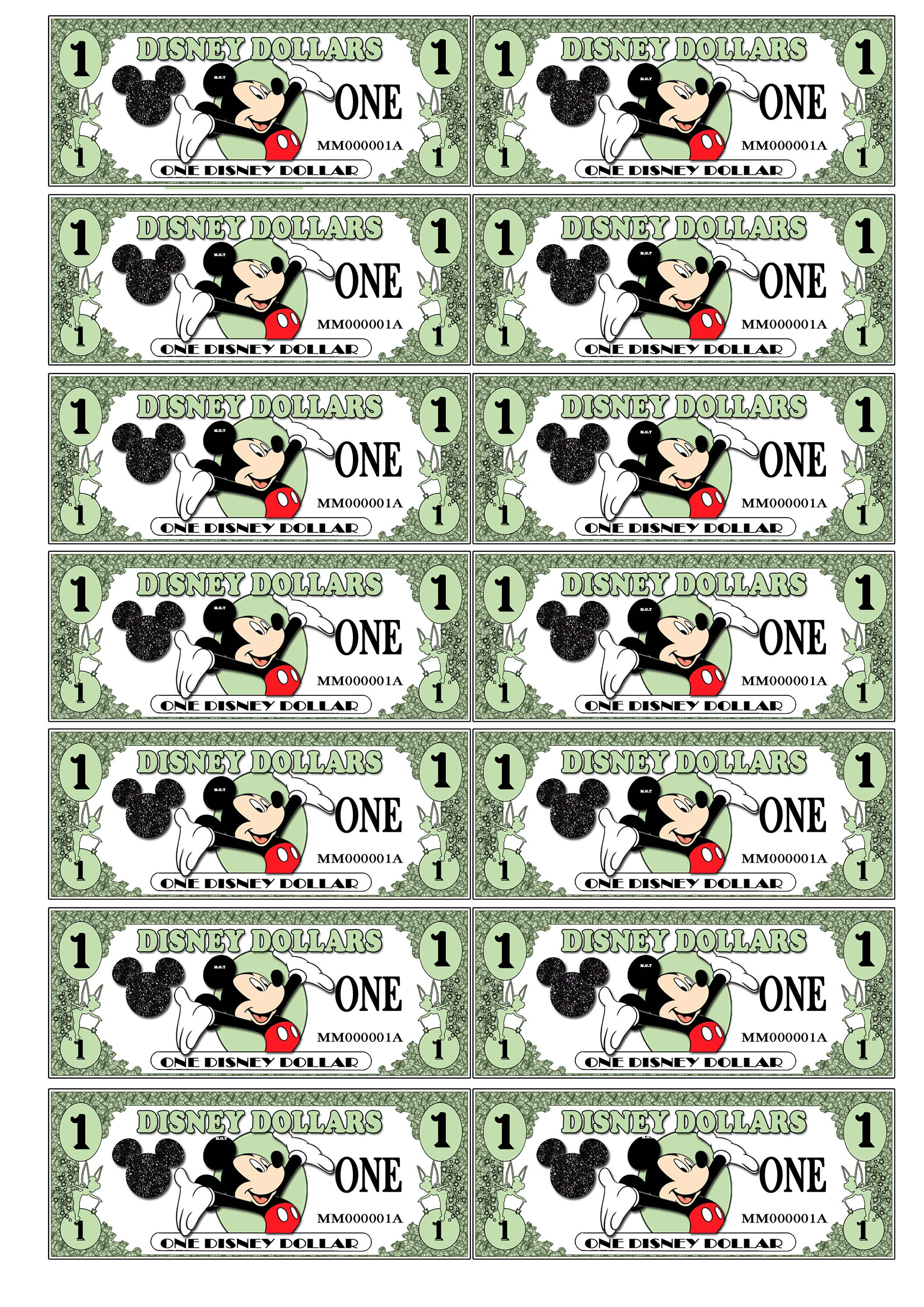 10 The Origin Mickey Mouse Play Money Printable Free