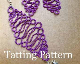 PDF Tatting Pattern - "Haydn" Bracelet and Earrings