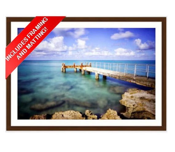 Dock in Gates Bay Bermuda Long Exposure framed Matted Art - Etsy