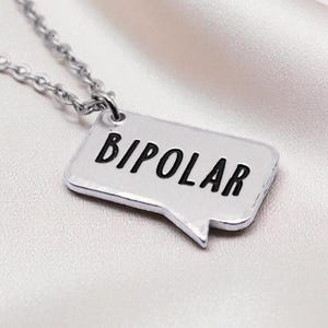 Bipolare Awareness-Halskette, Sprechblase-Zitat-Halskette