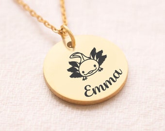 Axolotl Necklace, Personalised, Salamander, Pet Memorial Jewellery
