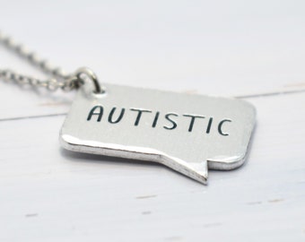 Autism Awareness Necklace. Asperger's, Inspiring Quote Jewellery