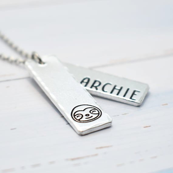 Sloth Necklace, personalised conservation gift