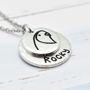 Budgerigar Budgie Necklace, Personalised. Pet lovers or Memorial Necklace