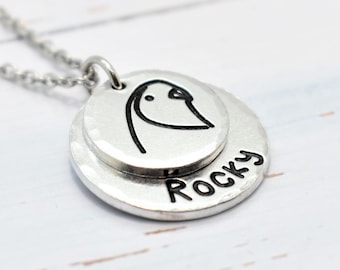 Budgerigar Budgie Necklace, Personalised. Pet lovers or Memorial Necklace